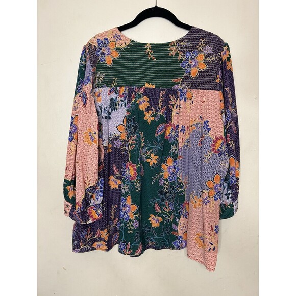 NWOT Johnny Was Deneb 100% Silk Peasant Floral Blouse Size Medium Large Boho Art - Picture 9 of 10